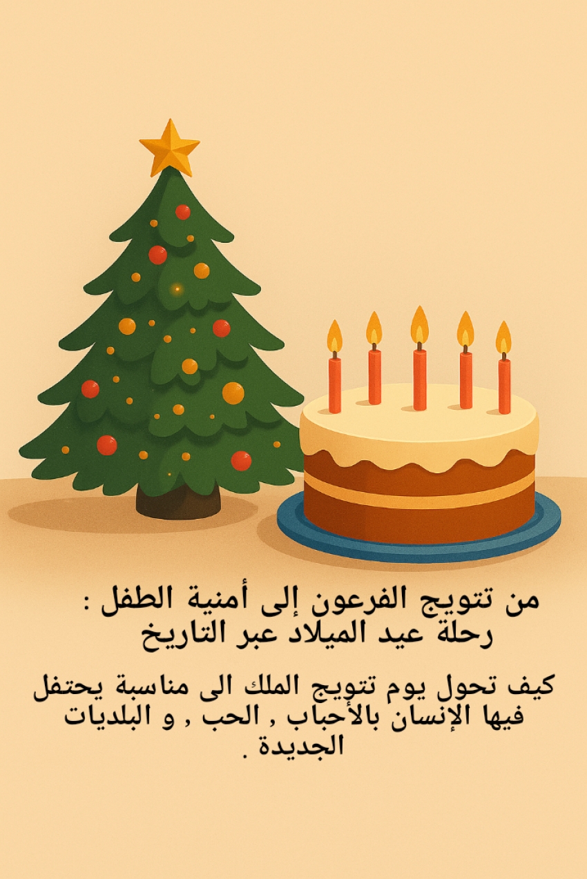 من تتويج الفرعون إلى أمنية الطفل: رحلة عيد الميلاد عبر التاريخ